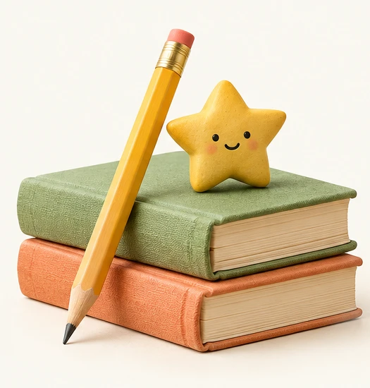 Livres et crayon en volume